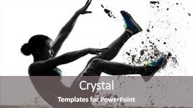  Presentation with african woman - Cool new PPT theme with african athlete athletics long jump backdrop and a gray colored foreground