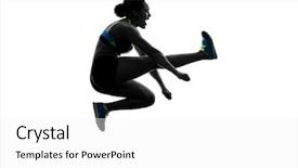  Presentation with african woman - Slide deck featuring african athlete athletics long jump background and a white colored foreground