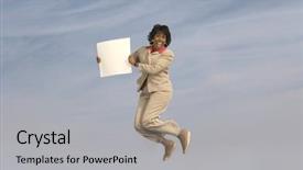  Presentation with middle ages - Amazing PPT theme having cute schoolgirl with laptop top view backdrop and a light gray colored foreground