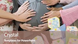  Presentation with pregnant woman - Audience pleasing PPT layouts consisting of african baby shower - cropped image of female friends backdrop and a coral colored foreground