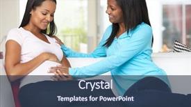  Presentation with pregnant woman - Presentation enhanced with african baby shower - woman visiting pregnant friend background and a tawny brown colored foreground