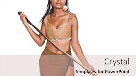  Presentation with costume - Slides featuring african batswana girl in traditional costume with braids background and a soft green colored foreground