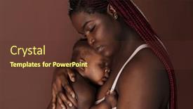  Presentation with newborn baby - PPT layouts enhanced with african-beautiful-mother-huddling and a tawny brown colored foreground