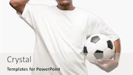  Presentation with anxiety - Slide deck enhanced with african black man holding soccer ball terrified and nervous expressing anxiety and panic gesture overwhelmed background and a lemonade colored foreground