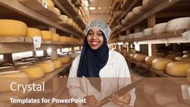  Presentation with black business - Presentation theme consisting of african-black-muslim-business-woman background and a coral colored foreground