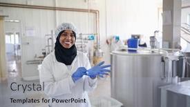  Presentation with woman muslim - PPT theme enhanced with african-black-muslim-business-woman background and a light gray colored foreground