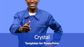  Presentation with black hands - Amazing slide set having african black plumber man holds hands welcoming handshake pose expressing trust success concept greeting backdrop and a cobalt blue colored foreground