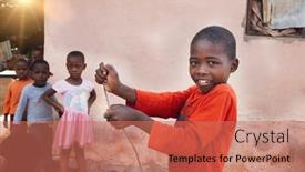  Presentation with family - Slide deck with african-boy-and-his-family background and a  colored foreground