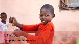  Presentation with sister - Presentation design enhanced with african-boy-and-his-sister background and a  colored foreground
