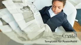  Presentation with lawyer - Slide set with african-boy-as-a-businessman background and a soft green colored foreground