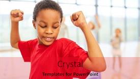  Presentation with bodybuilding - Amazing slide set having african-boy-exercises-strength backdrop and a red colored foreground