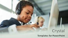  Presentation with language test - Amazing PPT theme having african-boy-in-an-e backdrop and a light gray colored foreground