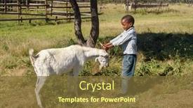 Presentation with village - Presentation having african-boy-in-the-village background and a tawny brown colored foreground