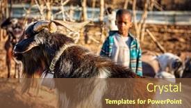  Presentation with african - Amazing PPT layouts having african-boy-with-a-heard backdrop and a tawny brown colored foreground