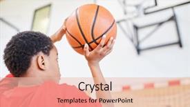 Presentation with basketball - Audience pleasing theme consisting of african boy with basketball backdrop and a lemonade colored foreground