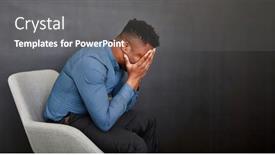  Presentation with despair - Cool new PPT theme with african-business-man-with-hands backdrop and a gray colored foreground