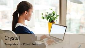  Presentation with african american in business - Colorful slide deck enhanced with african business woman in dress backdrop and a coral colored foreground