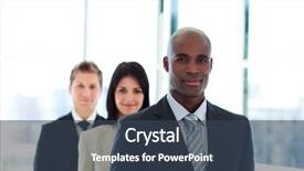  Presentation with large team - Beautiful slides featuring african businessman leading his team in office backdrop and a tawny brown colored foreground