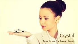  Presentation with car body repairer holding - Beautiful PPT layouts featuring african businesswoman holding small car backdrop and a cream colored foreground