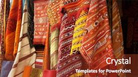  Presentation with artwork - Colorful PPT theme enhanced with african carpet background detail backdrop and a tawny brown colored foreground