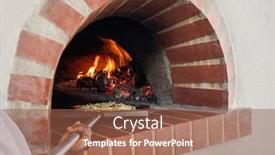  Presentation with cook chef - Slide set with african-chef-putting-a-pizza background and a tawny brown colored foreground