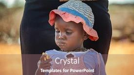  Presentation with eating - Presentation consisting of african-child-eating-biscuits background and a violet colored foreground