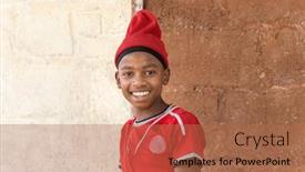  Presentation with clothing - Presentation theme with african-child-in-the-village and a coral colored foreground