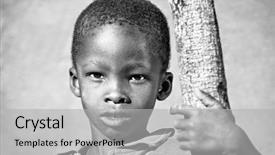  Presentation with village - Slides having african child in the yard background and a  colored foreground