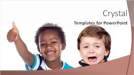  Presentation with baby crying - PPT theme having african-child-saying-ok background and a white colored foreground