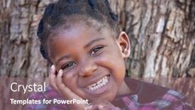  Presentation with child tree - Cool new slide set with african-child-with-braids-standing backdrop and a coral colored foreground