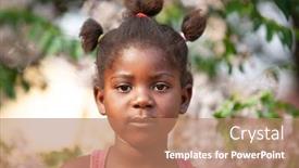  Presentation with garden - Presentation theme enhanced with african-child-with-braids-standing background and a coral colored foreground