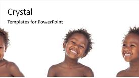  Presentation with different - Presentation design enhanced with african child with different expressions background and a white colored foreground