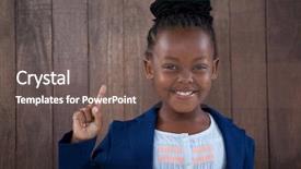  Presentation with confident - Theme having african children - portrait of smiling confident businesswoman background and a violet colored foreground