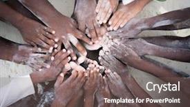  Presentation with poor children - Slide set with african children together background and a violet colored foreground