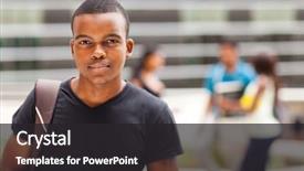  Presentation with college - Slide deck with fun - outdoor portrait of young happy background and a light gray colored foreground