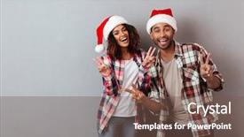  Presentation with african american black couple - Amazing slide deck having african couple dressed in christmas backdrop and a violet colored foreground