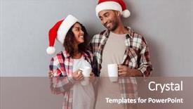  Presentation with cheerful - Cool new theme with african couple dressed in christmas backdrop and a violet colored foreground