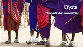  Presentation with african tribe - PPT theme having african dance - closeup of legs and colorful background and a navy blue colored foreground