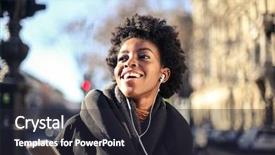  Presentation with dance music - Slides with african dance - smiling woman listening to music background and a wine colored foreground