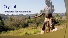  Presentation with african culture - Theme consisting of african dancer background and a sky blue colored foreground