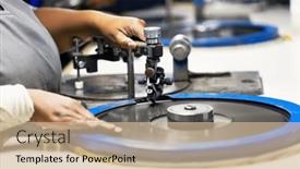  Presentation with diamond - Presentation theme having african-diamond-polisher background and a soft green colored foreground