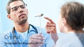  Presentation with doctor african - Beautiful slide set featuring african-doctor-neurologist-diagnoses backdrop and a light blue colored foreground