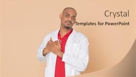  Presentation with lab coat - Presentation theme enhanced with african-doctor-wearing-a-lab background and a lemonade colored foreground