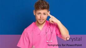  Presentation with doctor african - Slide deck with african-doctor-wearing-a-pink background and a coral colored foreground