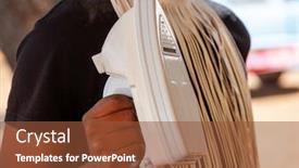  Presentation with worker - Presentation consisting of african-domestic-worker-holding background and a tawny brown colored foreground