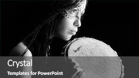  Presentation with ethnic - Cool new presentation with african drums - beautiful ethnic young woman playing backdrop and a dark gray colored foreground