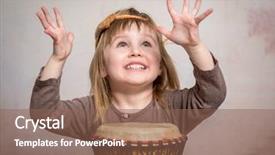  Presentation with drum - Beautiful PPT theme featuring african drums - cute little girl with headband backdrop and a violet colored foreground