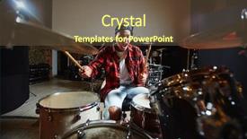  Presentation with rock band - PPT theme consisting of african drums - emotional rock band performers practicing background and a tawny brown colored foreground