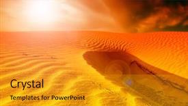  Presentation with landscape desert - Theme consisting of african dry land - sand desert landscape background and a  colored foreground