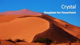  Presentation with beach ball sand dunes - Colorful presentation enhanced with african dry land - scenic sand dunes in desert backdrop and a  colored foreground